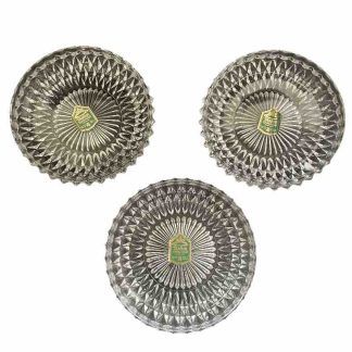 3 platillos cristal tallado Diadem Bleikristall